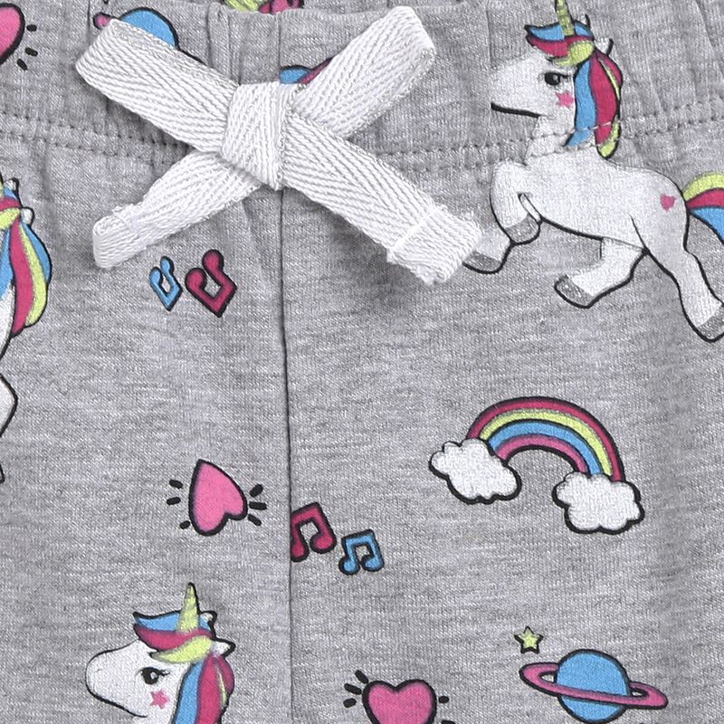 Girls Grey Printed Fleece Long Trousers image number null